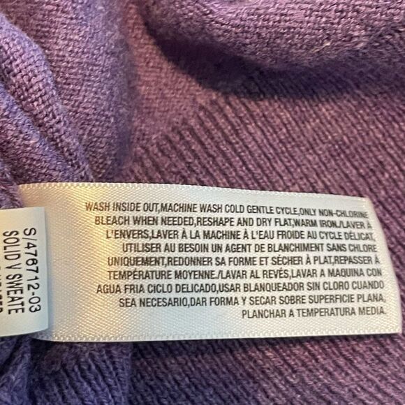 Y2K Old Navy Sweater Purple Blue Knit Long Sleeve V-neck Pull-Over M - Picture 5 of 5